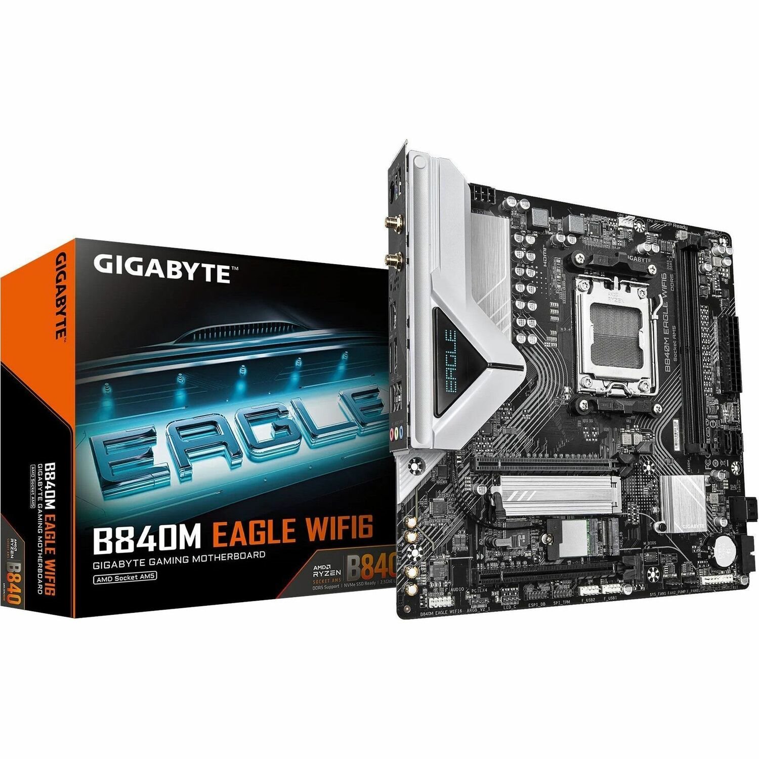 Gigabyte Ultra Durable B840M EAGLE WIFI6 Gaming Desktop Motherboard - AMD B840 Chipset - Socket AM5 - Micro ATX