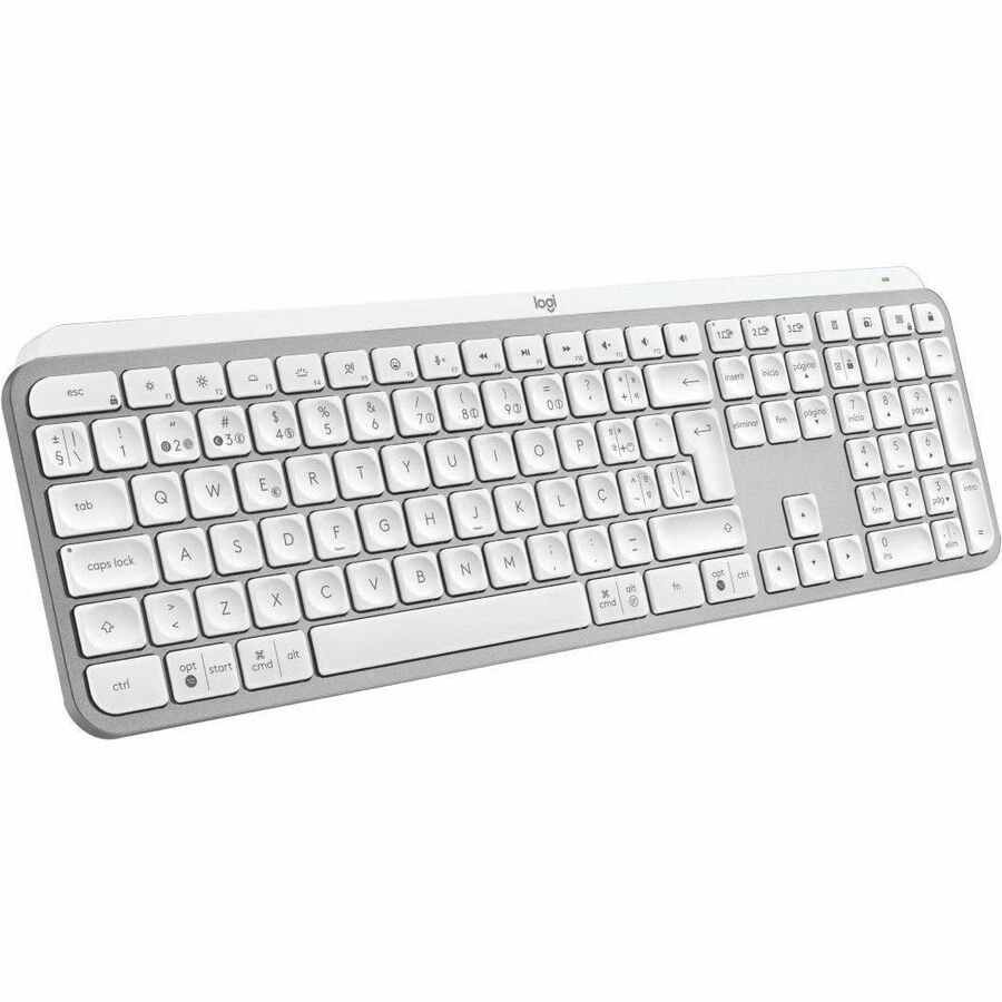 Logitech MX Keys S Tastatur - Kompakt - Kabellos Konnektivität - USB Schnittstelle - Portugiesisch - Pale Gray