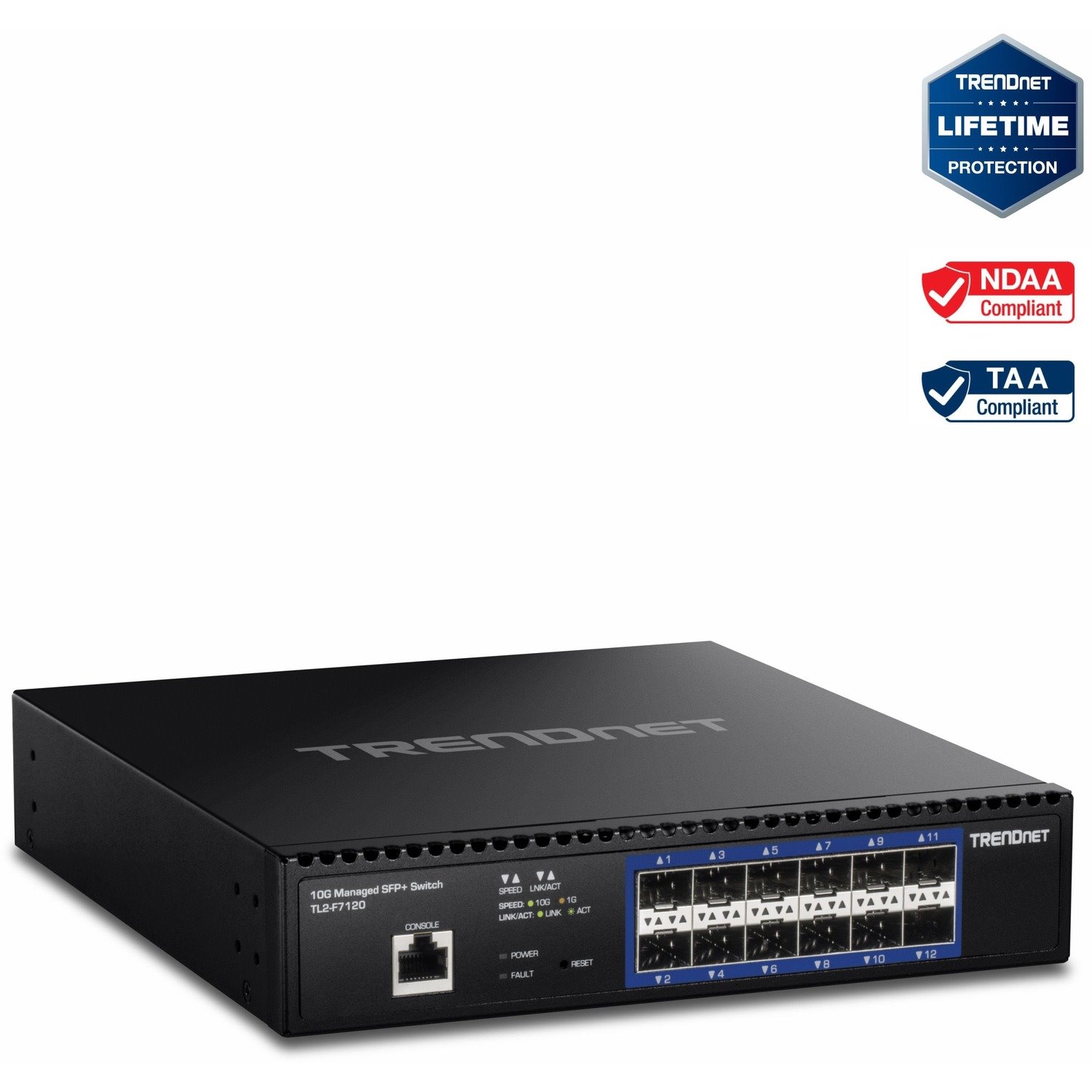 TRENDnet TL2-F7120 Manageable Ethernet Switch - 10 Gigabit Ethernet - 10GBase-X - TAA Compliant