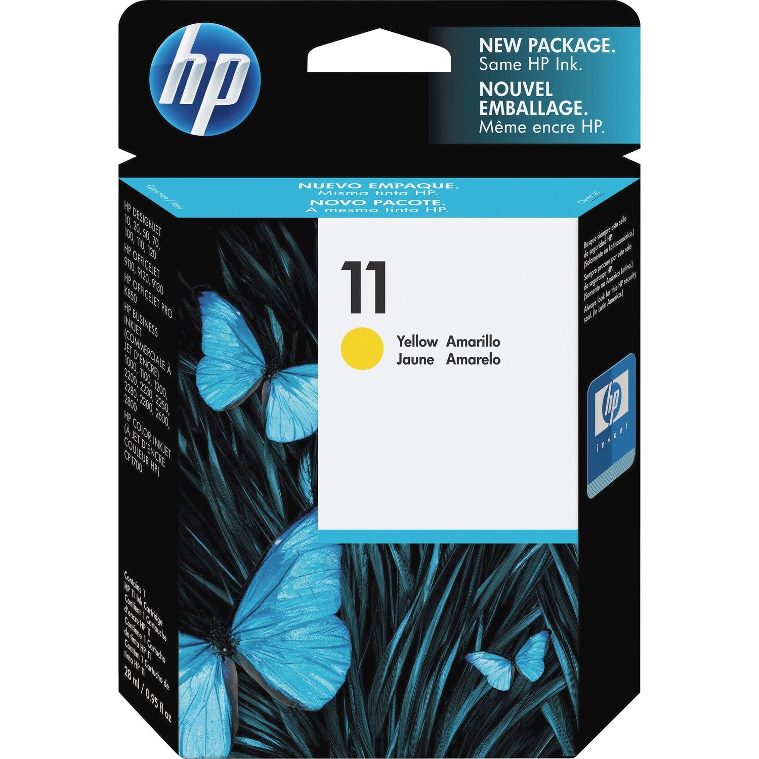 HP 11 (C4838A) Original Inkjet Ink Cartridge - Single Pack - Yellow - 1 Each