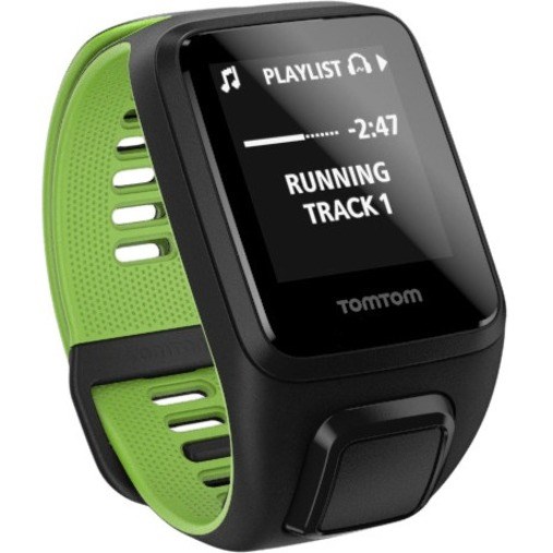 TomTom Runner 3 Smart Watch - 13.70 mm Case Thickness - Black, Green Body Color