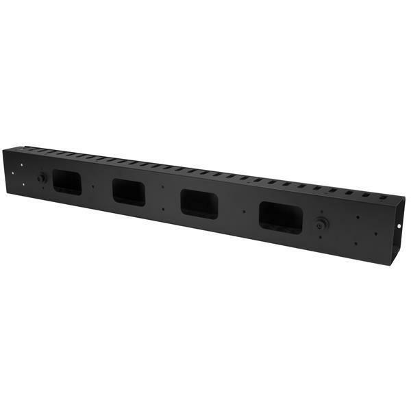 StarTech.com Vertical Cable Organizer with Finger Ducts - Vertical Cable Management Panel - Rack-Mount Cable Raceway - 40U - 6 ft.