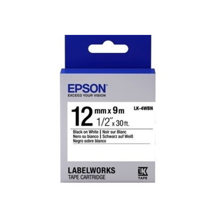 Epson Standard 12mm Black on White 9 meters