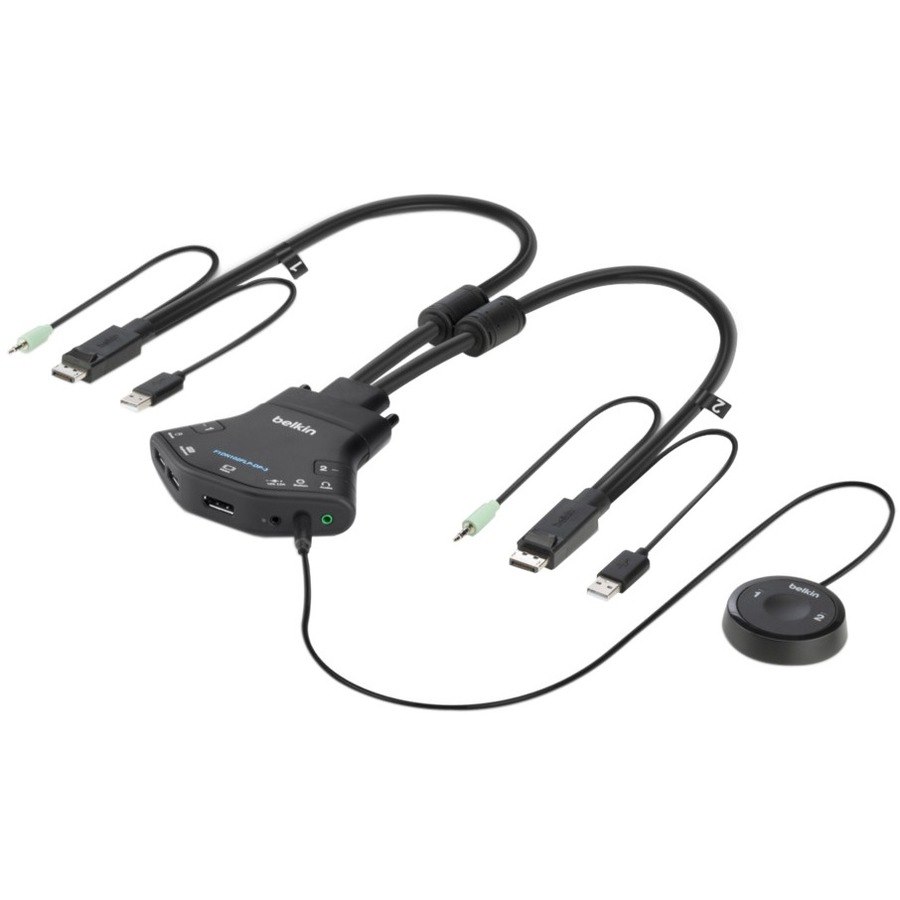 Belkin Secure 2-port Flip DP-to-DP KVM with Audio, PP 3.0