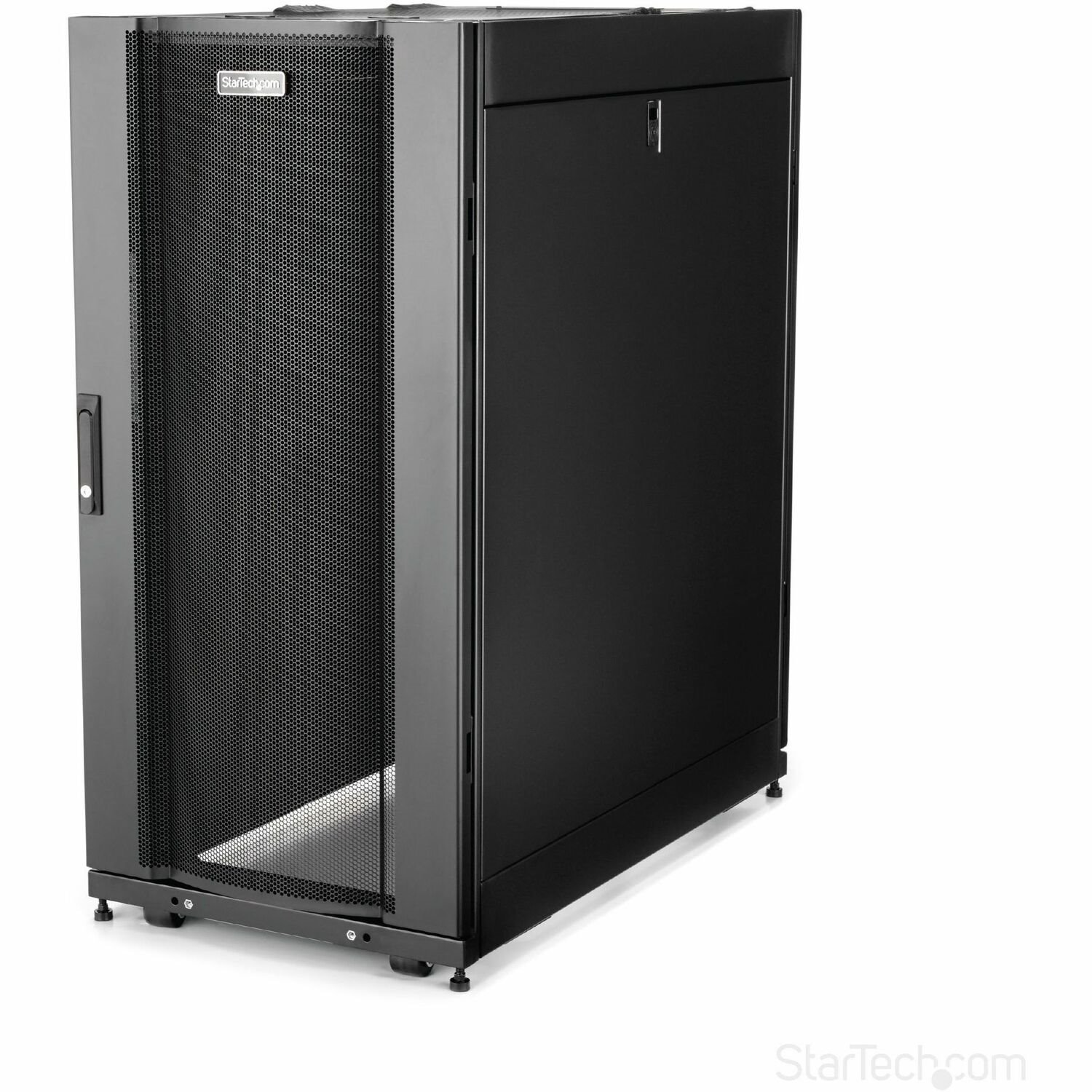 StarTech.com 4 Post 25U Netwerkkast, Vergrendelbare 19" Patchkast voor Computer/AV/IT/Data Apparatuur, Server Rack met Wielen/Montagerails