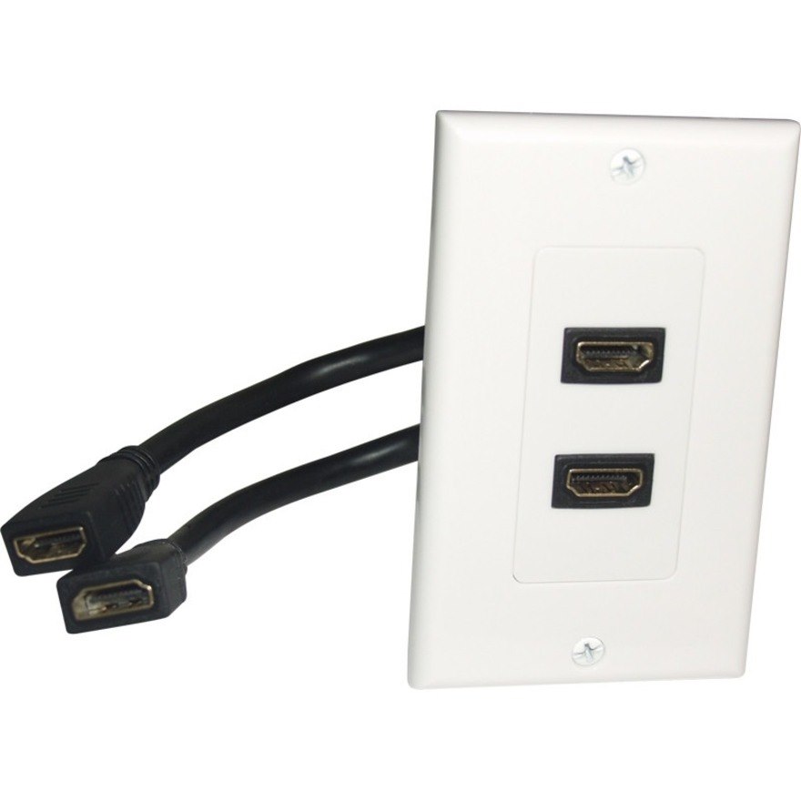 Comprehensive HDMI Wallplate 2 Port Pigtail