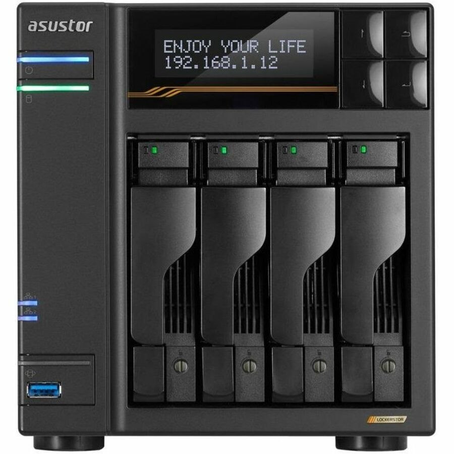 Asustor 4-Bay Nas(No Disk), Amd V3C14 2.3GHz, 16GB, M.2(4), 5G(2), 10G(2), PCIe, TWR, 3YR