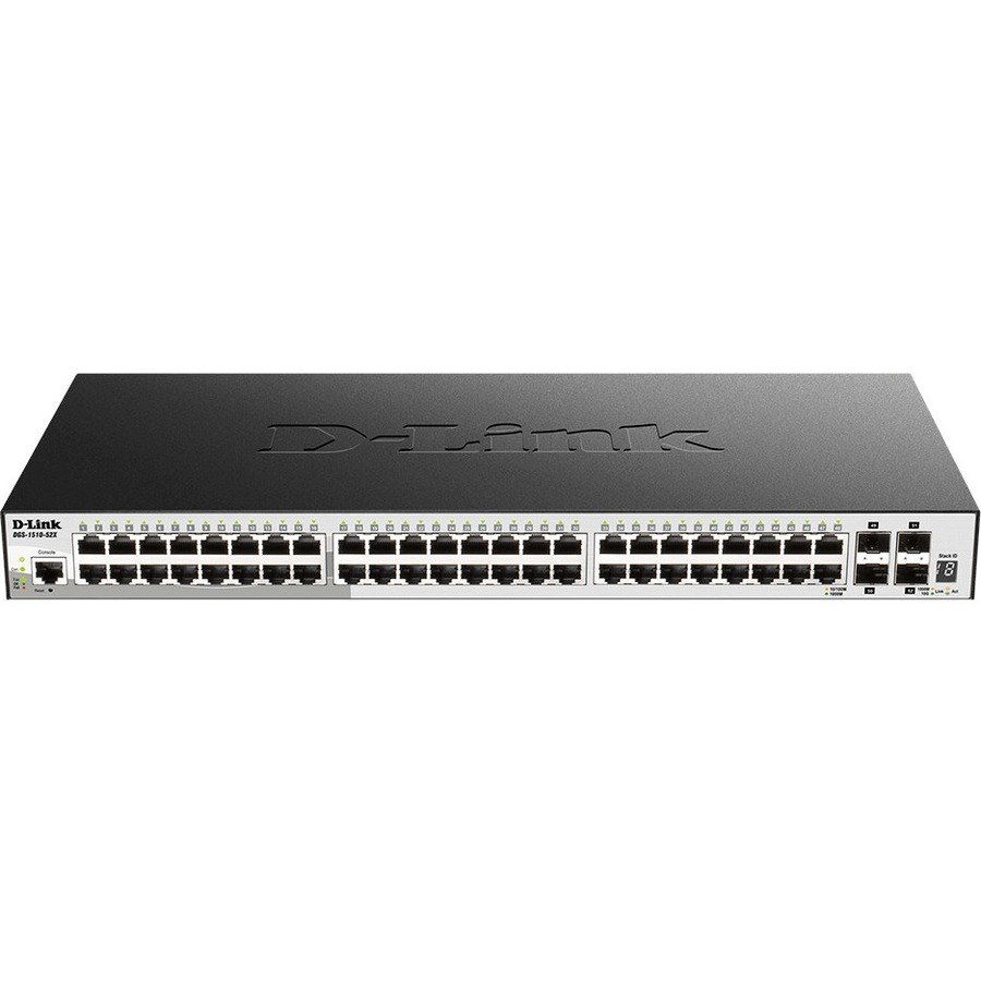 D-Link DGS-1510 DGS-1510-52XMP 48 Ports Manageable Ethernet Switch - Gigabit Ethernet, 10 Gigabit Ethernet - 10/100/1000Base-T, 10GBase-X, 100Base-TX