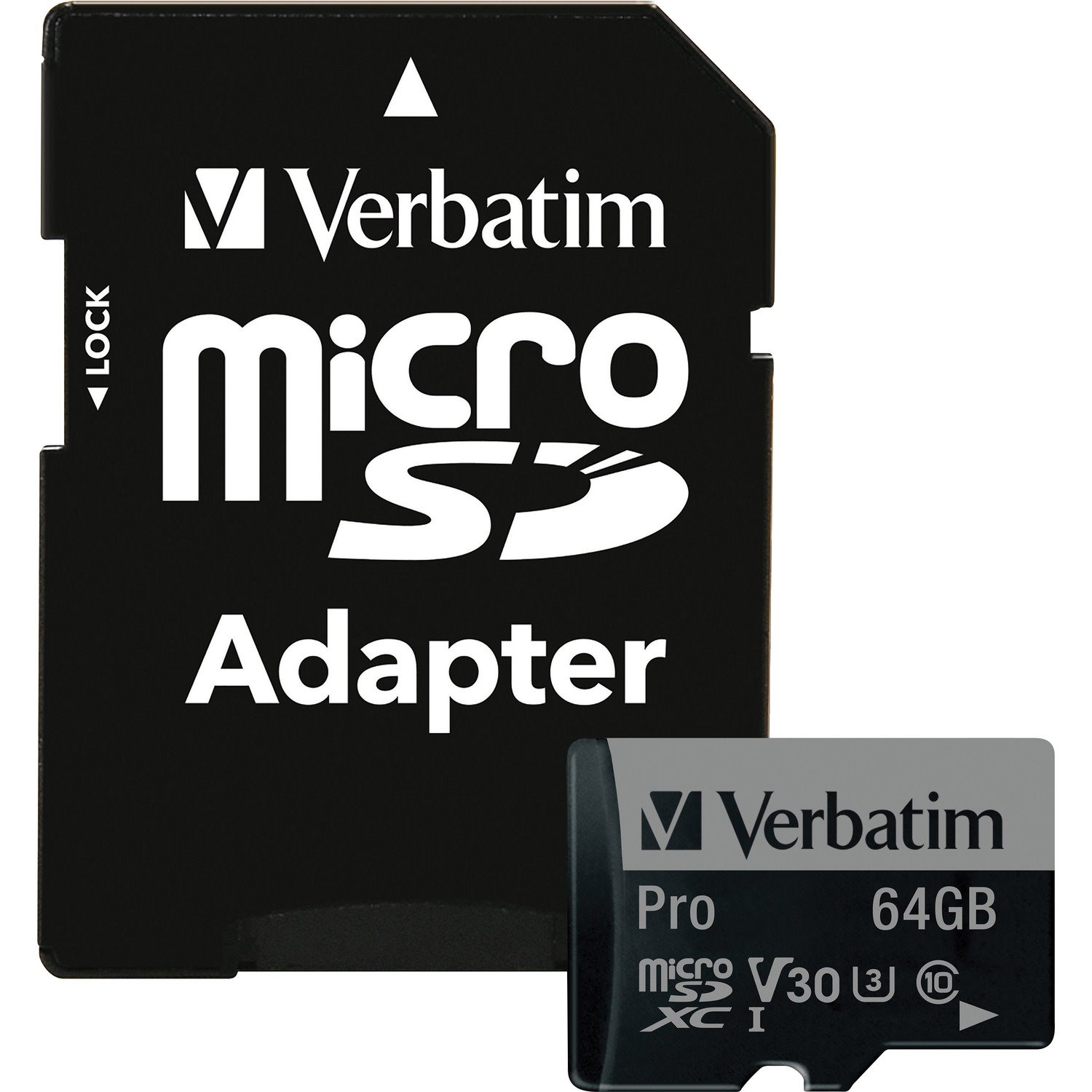 Verbatim Pro 64 GB Class 10/UHS-I (U3) microSDXC - 1 Pack - TAA Compliant