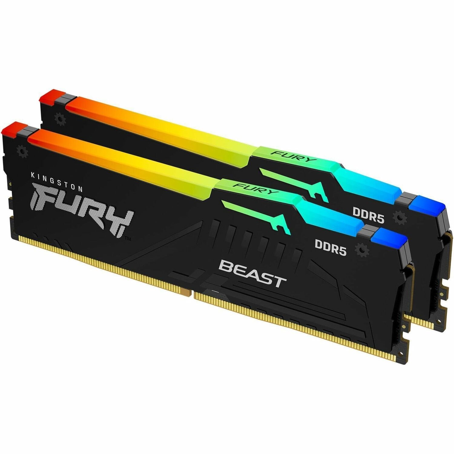 Kingston FURY Beast RAM Module - 64 GB (2 x 32GB) - RGB - DDR5-6400/PC5-51200 DDR5 SDRAM - 6400 MHz Dual-rank Memory - CL32 - 1.40 V