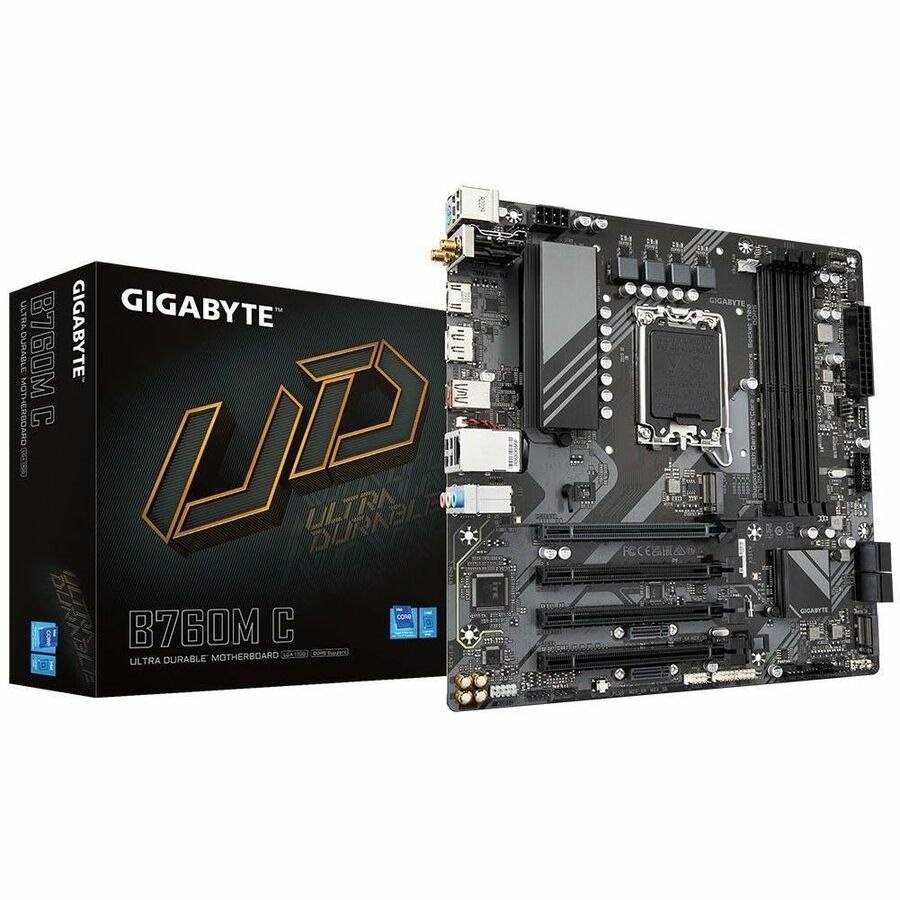 Gigabyte Ultra Durable B760M C Gaming Desktop Motherboard - Intel B760 Chipset - Socket LGA-1700 - Micro ATX