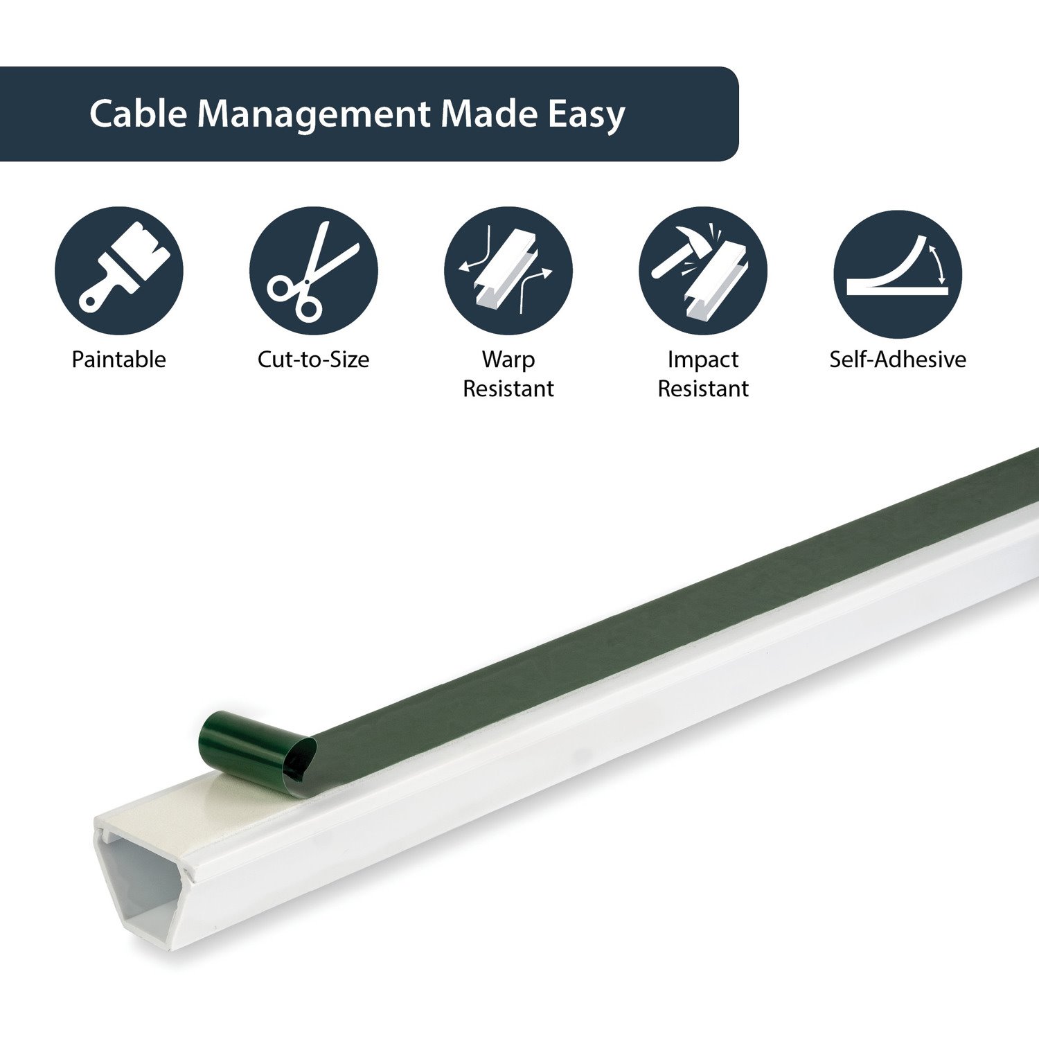 StarTech.com 6 ft 2 Piece Cable Raceway Duct - White