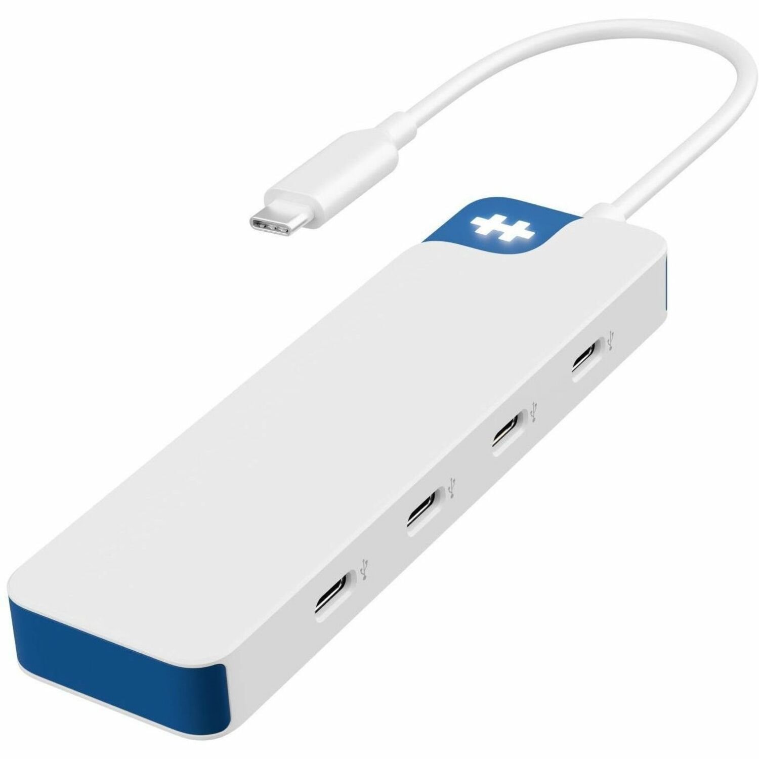 Hyper HyperDrive Flex HD5201BUGL USB Hub - USB Type C - 640 MB/s - Notebook - Desktop - Blue, White