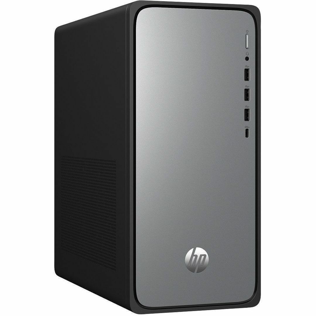 HP OmniDesk M02-0000a M02-0035t Desktop Computer - Intel Core i3 14th Gen i3-14100 - 8 GB - 256 GB SSD - Tower - Meteor Silver, Jack Black