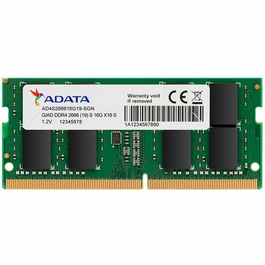 Adata Premier AD4S266616G19-SGN RAM Module for Motherboard, Notebook - 16 GB (1 x 16GB) - DDR4-2666/PC4-21300 DDR4 SDRAM - 2666 MHz - CL19 - 1.20 V