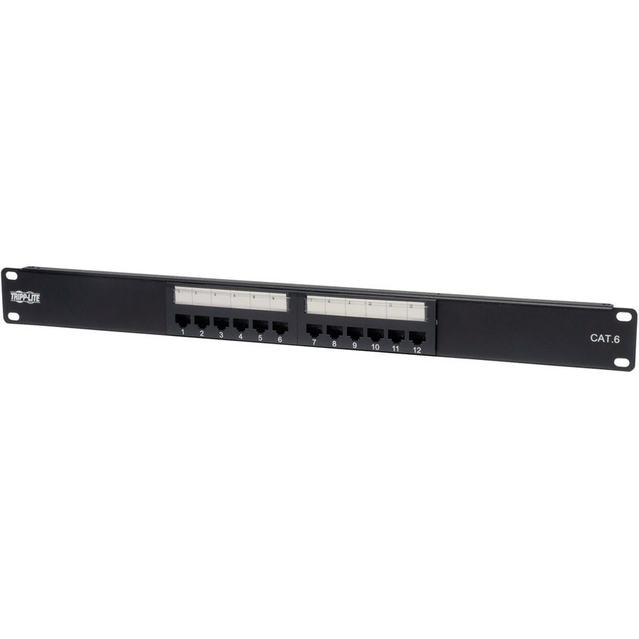 Tripp Lite by Eaton 12-Port 1U Rack-Mount Cat6/Cat5 110 Patch Panel 568B, RJ45 Ethernet, TAA