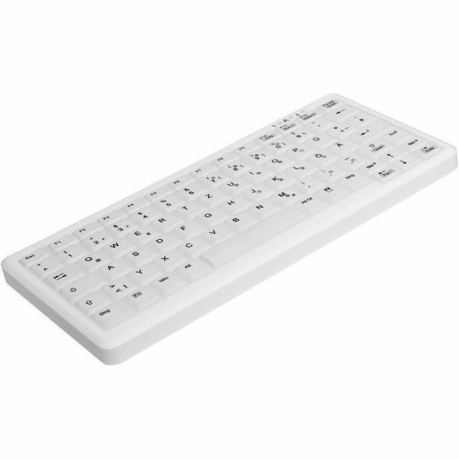 CHERRY AK-C4110 Keyboard - Wired/Wireless Connectivity - USB 1.1 Interface - German - White