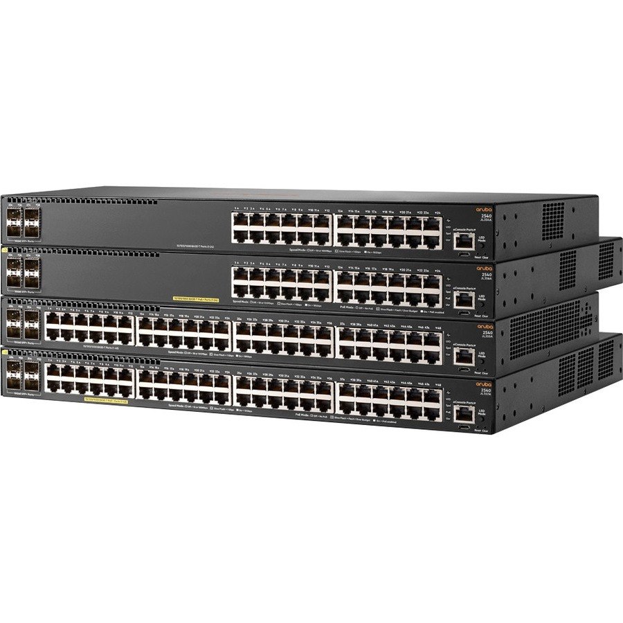 HPE 2540 2540 48G PoE+ 4SFP+ 48 Ports Manageable Ethernet Switch - Gigabit Ethernet, 10 Gigabit Ethernet - 1000Base-X, 10/100/1000Base-T, 10GBase-X