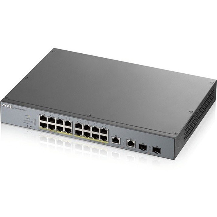 ZYXEL GS1350-18HP 16-Port Gigabit Smart Nebula Cloud Managed PoE Switch | 16 PoE+ Ports at 250W with 2 SFP Uplinks