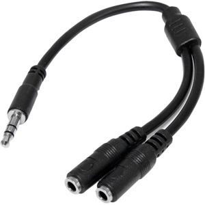 StarTech.com Slim Stereo Splitter Cable - 3.5mm Male to 2x 3.5mm Female