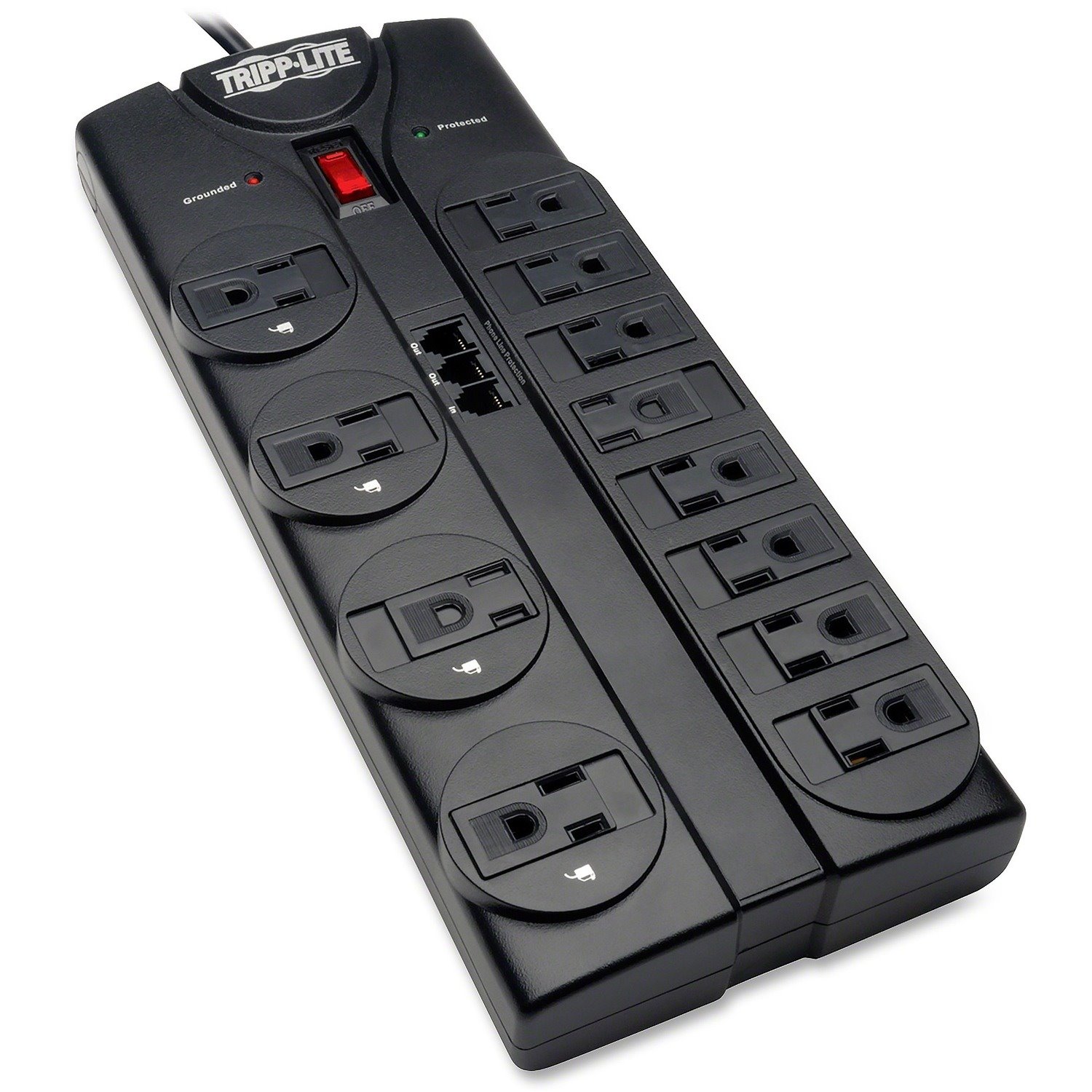 Eaton Tripp Lite Series Protect It! 12-Outlet Surge Protector, 8 ft. (2.43 m) Cord, 2160 Joules, Tel/Modem Protection