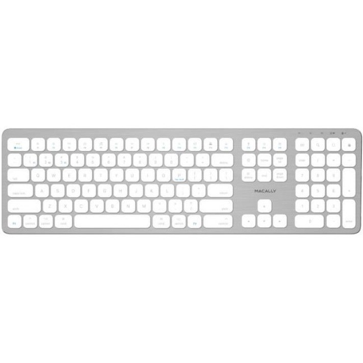 Macally Quick Switch Slim Bluetooth Wireless Keyboard For Three Devices