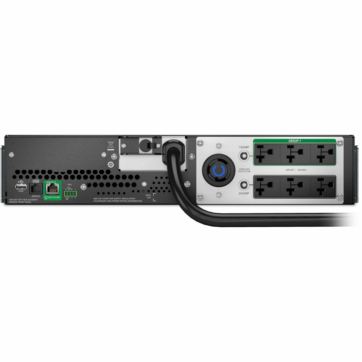 APC Smart-UPS, Line Interactive, 3kVA, Lithium-ion, Rackmount 2U, 120V, 1x NEMA L5-30R+6x NEMA 5-20R outlets, SmartConnect Port+SmartSlot, AVR, LCD