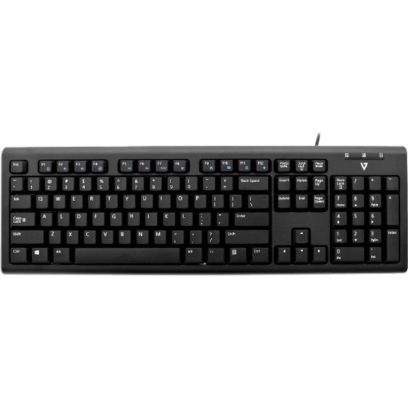 V7 KU200GS-DE Keyboard - Cable Connectivity - USB Interface - German - QWERTZ Layout - Black