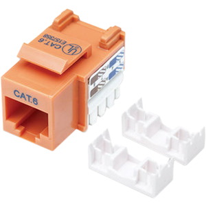 Intellinet Network Solutions Cat6 Keystone Jack, UTP, Punch-Down, Orange