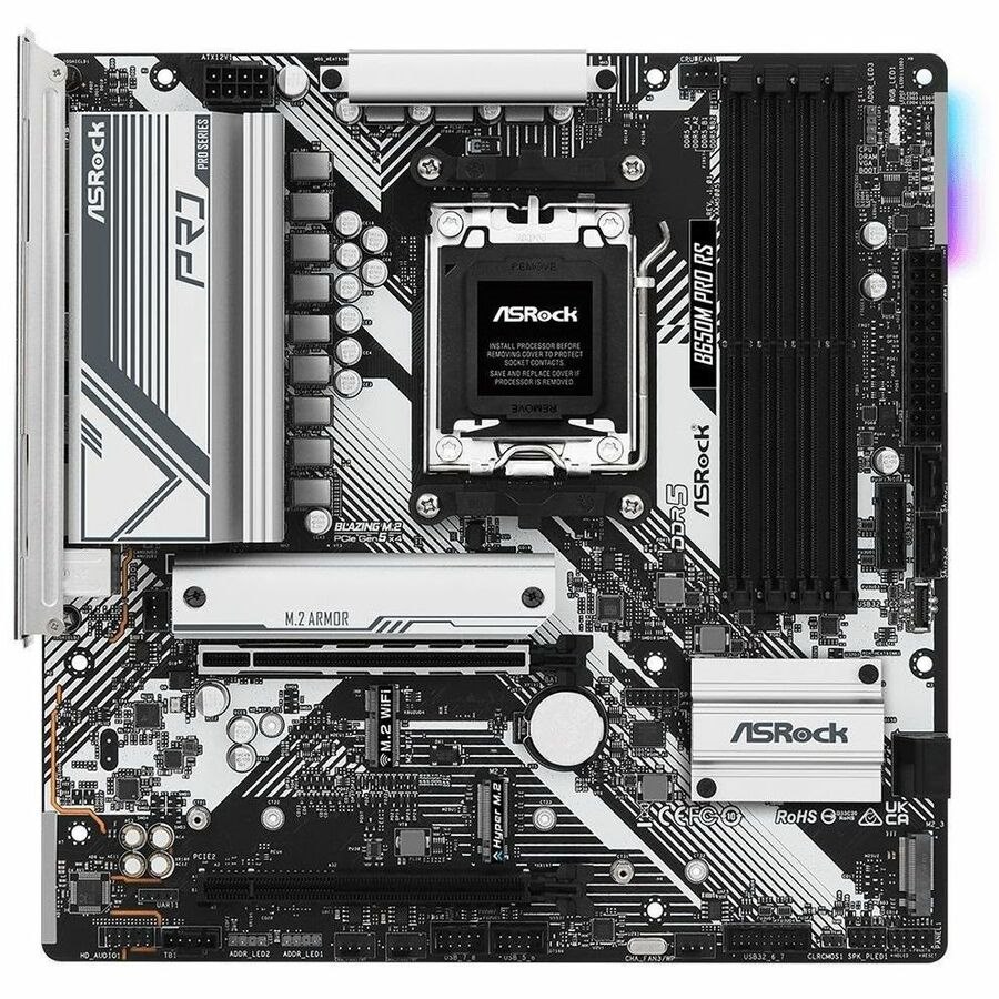 ASRock B650M Pro RS Gaming Desktop Motherboard - AMD B650 Chipset - Socket AM5 - Micro ATX