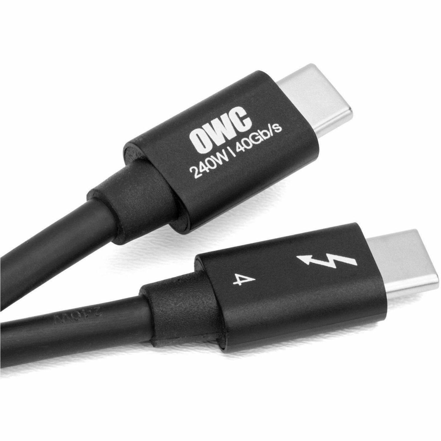 OWC 1.0M (39") Thunderbolt 4 (USB-C) Cable for Thunderbolt And USB-C Devices - Black