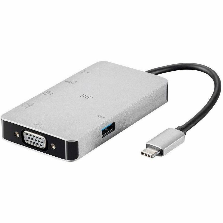 Monoprice Consul Series Usb-C Hdmi Adapter With Vga, Gigabit Ethernet, 2-Port Us
