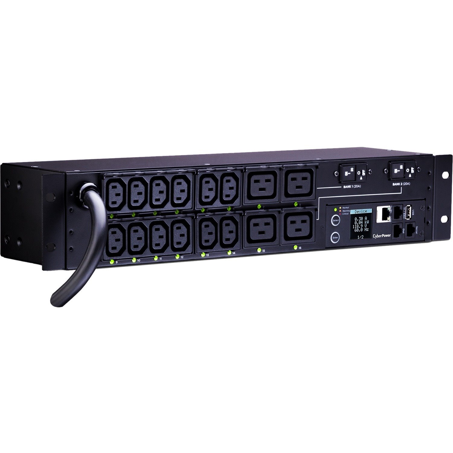 CyberPower PDU81008 200 - 240 VAC 30A Switched Metered-by-Outlet PDU