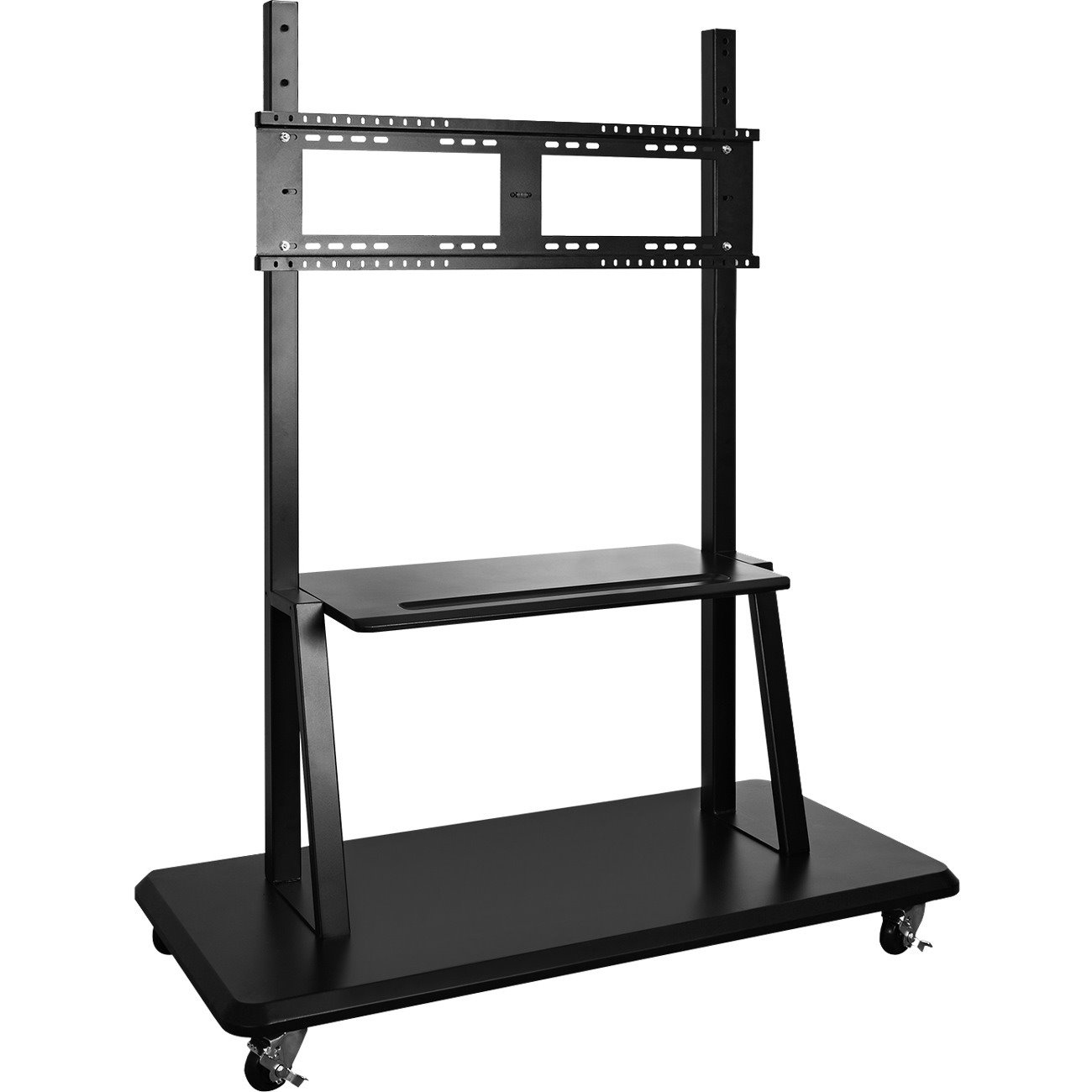 ViewSonic VB-STND-001 Mobile TV Cart for 55 to 86 inch screens up to 265 lbs, VESA Pattern Compatible for 400x200 to 900x600mm, Storage Tray, and Lockable Wheels