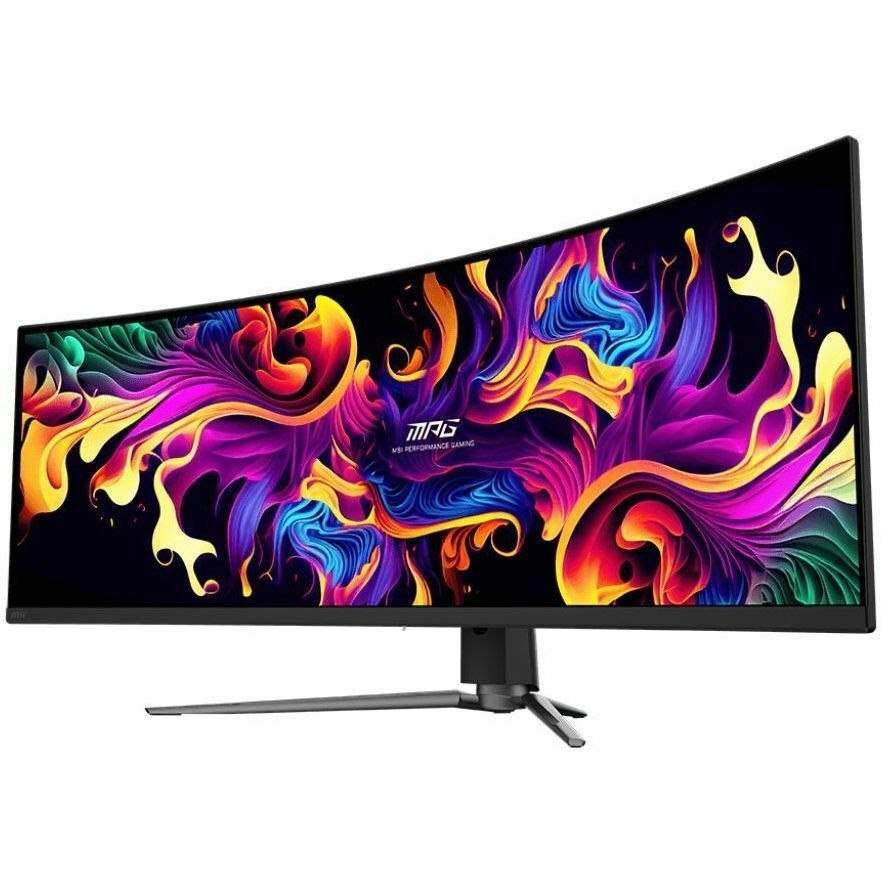 MSI MPG 491CQP QD-OLED 49" Class Dual Quad HD (DQHD) Curved Screen Gaming OLED Monitor - 32:9 - Metallic Black