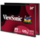 ViewSonic VA2456A-MHD_H2 Dual Monitor Pack Head-Only 1080p IPS Frameless Monitors with 120Hz, Eye Care, VESA Mountable, HDMI, DisplayPort and VGA Inputs for Home and Office
