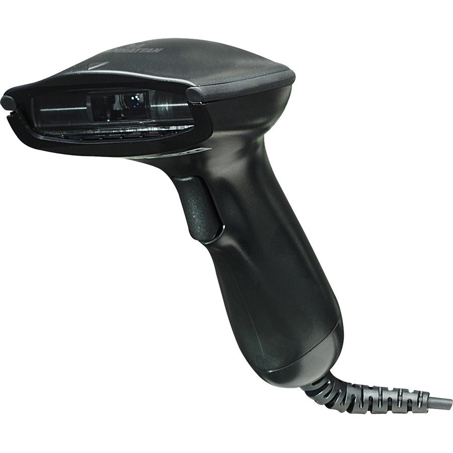 Manhattan Long Range CCD Handheld Barcode Scanner, USB, 500mm Scan Depth, Cable 1.5m, Max Ambient Light 30,000 lux (sunlight), Black, Three Year Warranty, Box