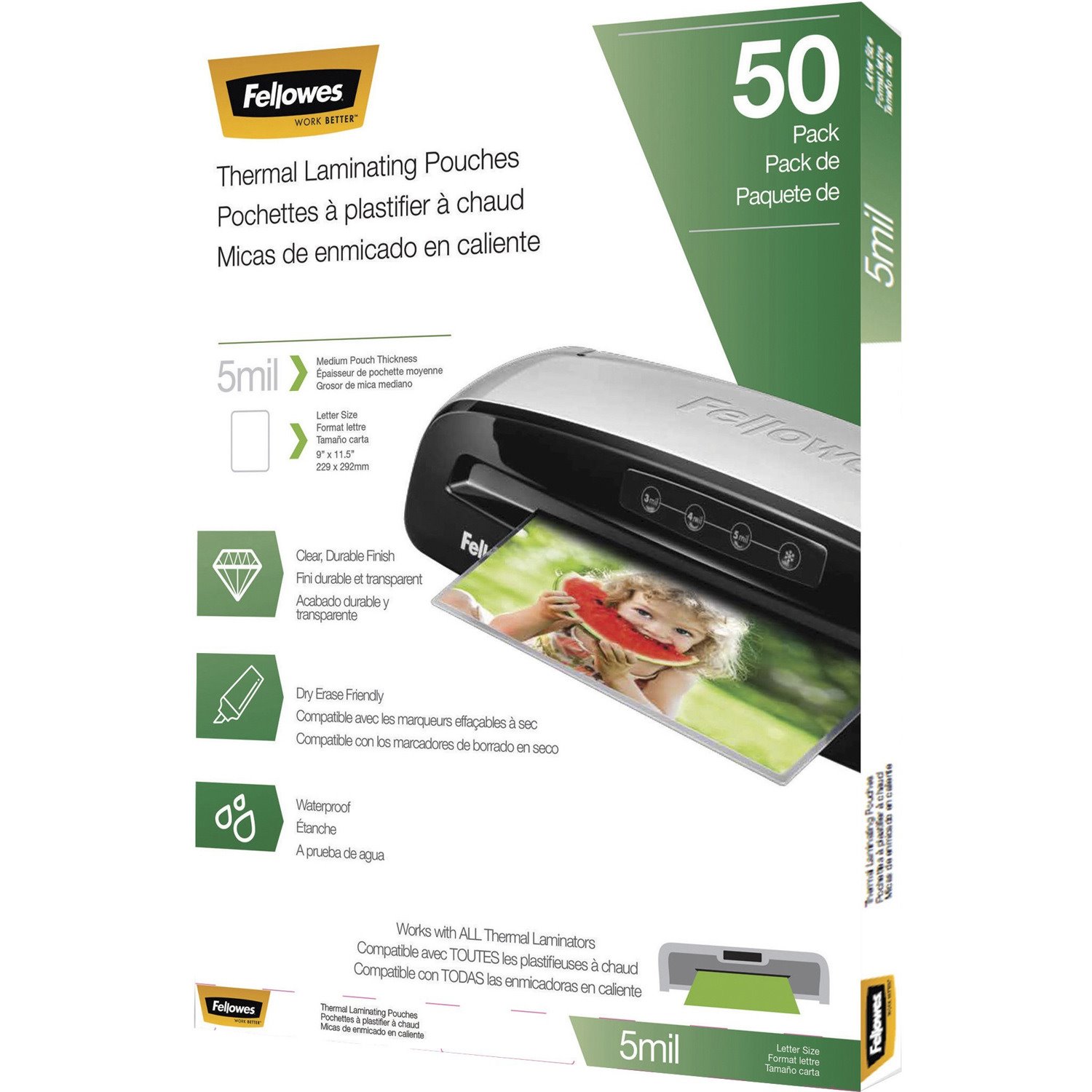 Fellowes Letter-Size Thermal Laminating Pouches