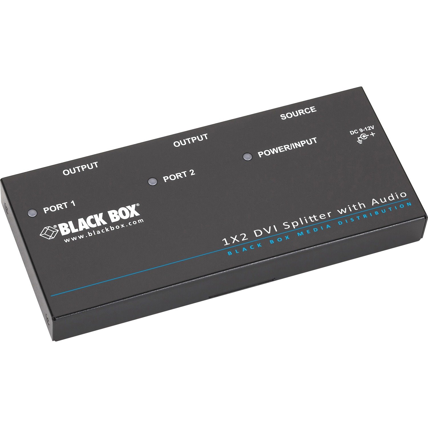 Black Box DVI-D Splitter with Audio and HDCP, 1 x 2