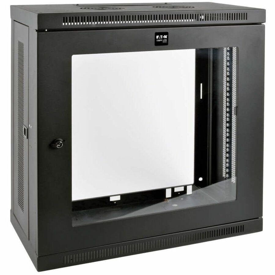 Eaton Tripp Lite Series SmartRack 12U Very Low-Profile Patch-Depth Wall-Mount Small Rack Enclosure, Clear Acrylic Window