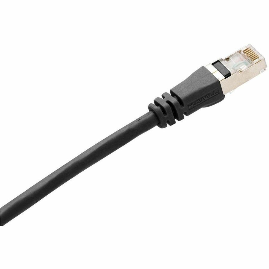 Hubbell Premise Wiring Copper Solutions, Patch Cord, Cat6A, 10GHz, Shielded, Black, 65' Length