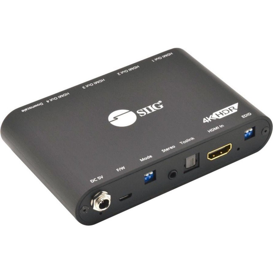 SIIG 1x4 HDMI 2.0a Splitter with Built-in & User Adjustable EDID Management