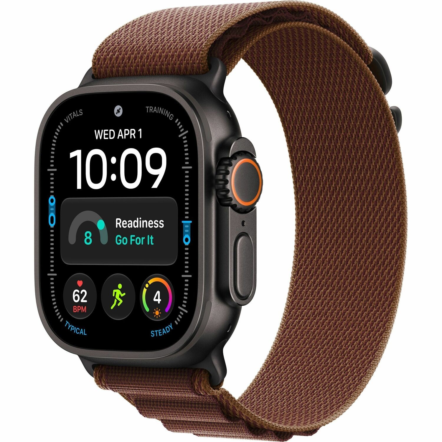 Apple Watch Ultra 4 Smart Watch - 49 mm Case Height - 44 mm Case Width - Black Case Color - Burgundy Band Color - Titanium Case Material - Wireless LAN - 5G - LTE