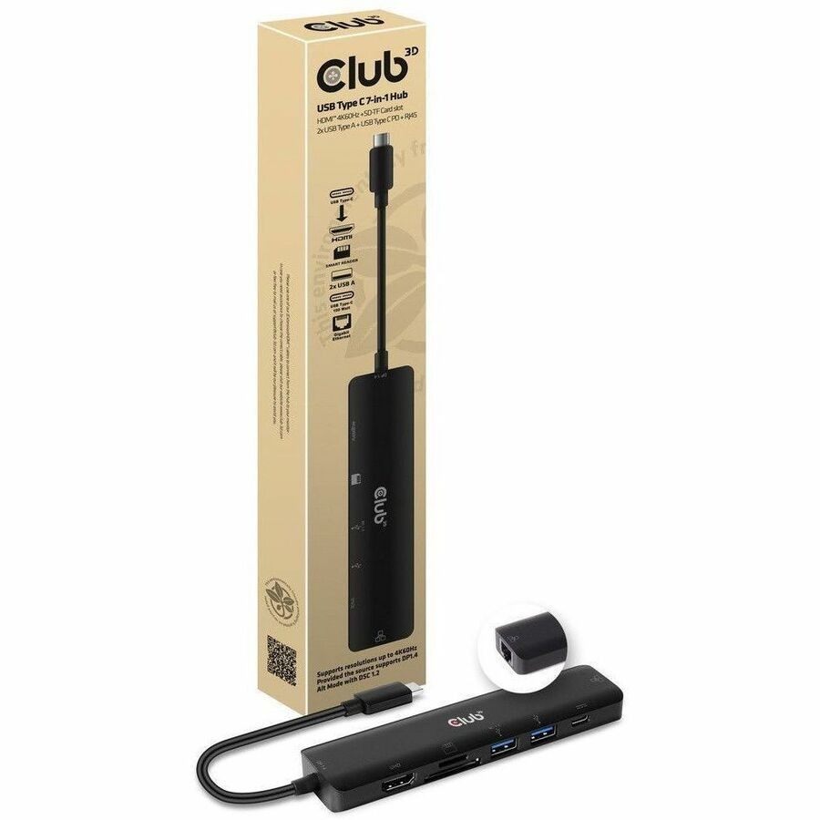 Club 3D Usb C 7-1 Hub Hdmi 2.0B Ax2 PD