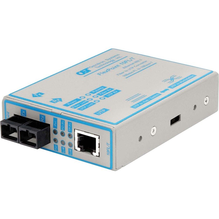 FlexPoint 10Mbps Ethernet Fiber Media Converter RJ45 SC Multimode 2km