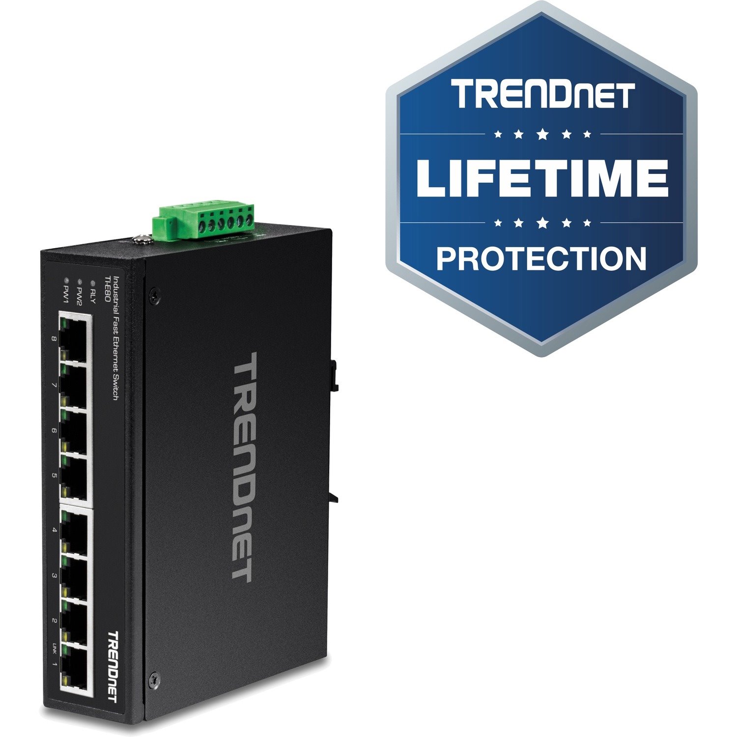 TRENDnet TI-E80 8 Ports Ethernet Switch - Fast Ethernet - 100Base-X - New - TAA Compliant