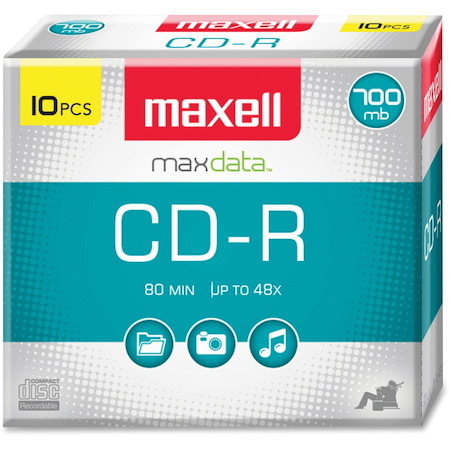 Maxell CD Recordable Media - CD-R - 40x - 700 MB - 10 / Pack