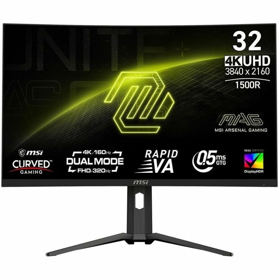 MSI MAG MAG 321CUPDF 32" Class 4K UHD Curved Screen Gaming LCD Monitor - 16:9 - Black