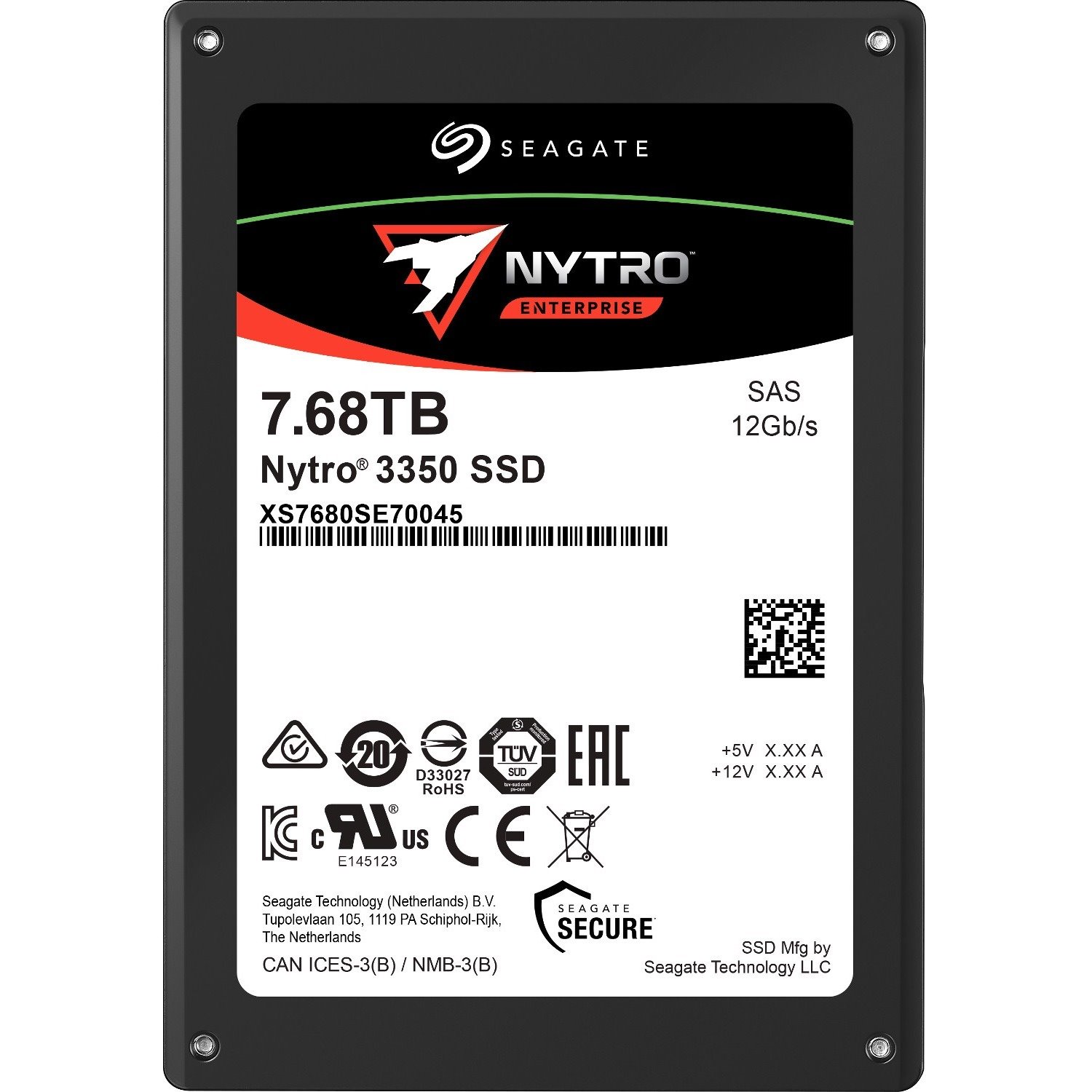 Seagate Nytro 3000 XS7680SE70045 7.68 TB Solid State Drive - 2.5" Internal - SAS (12Gb/s SAS)