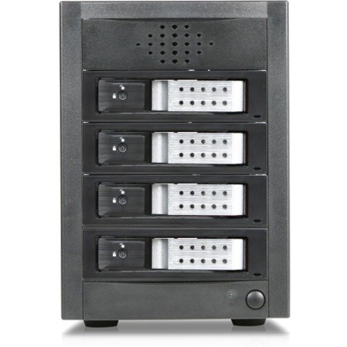 RAIDage JAGE5BT4HDSL-DE Drive Enclosure 12Gb/s SAS, SATA/600 - Mini-SAS HD Host Interface Tower - Black, Silver